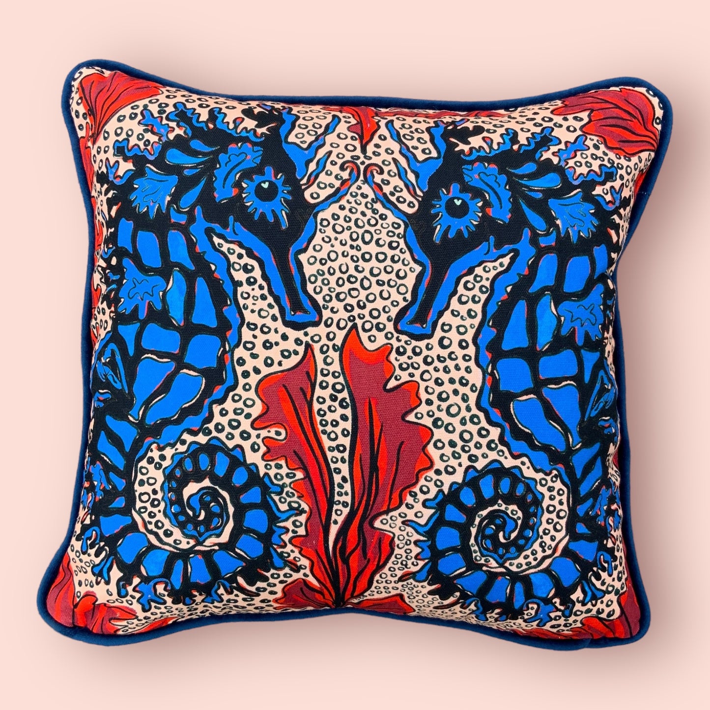 Seahorse Cushion Cover - Pink
