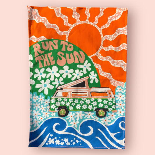 Run To The Sun Tea Towel