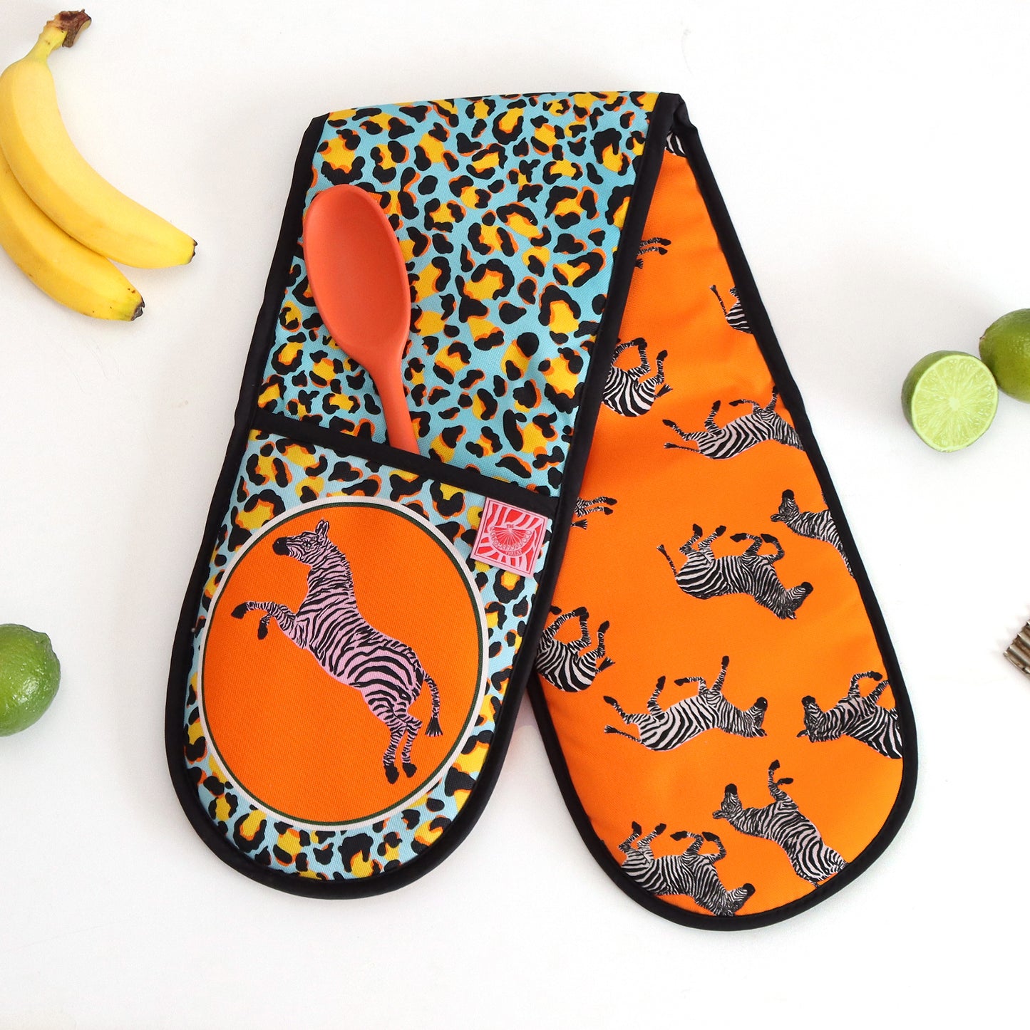 Double Oven Glove - Zebra meets leopard print