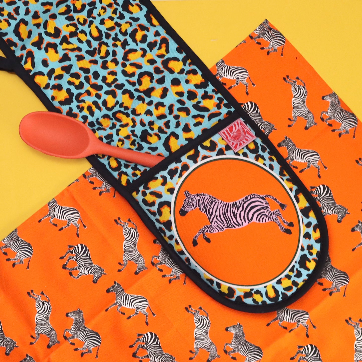 Double Oven Glove - Zebra meets leopard print