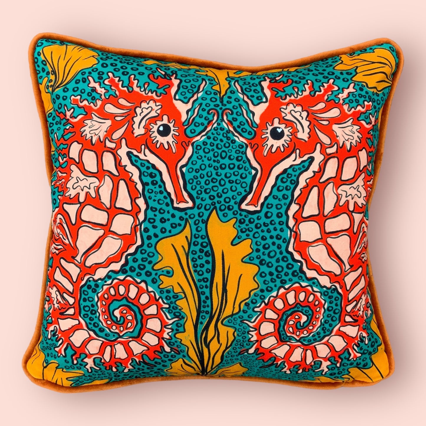 Seahorse Cushion - Teal