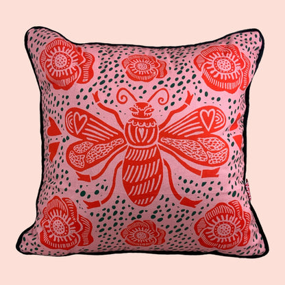 Bee Cushion - Pink