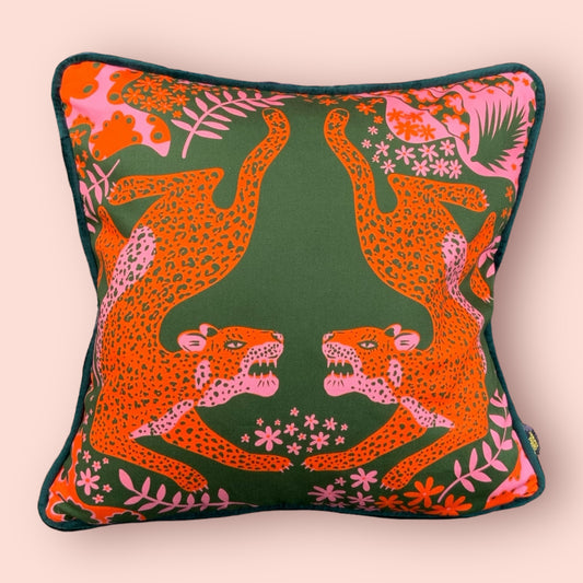 Green Leopards Cushion