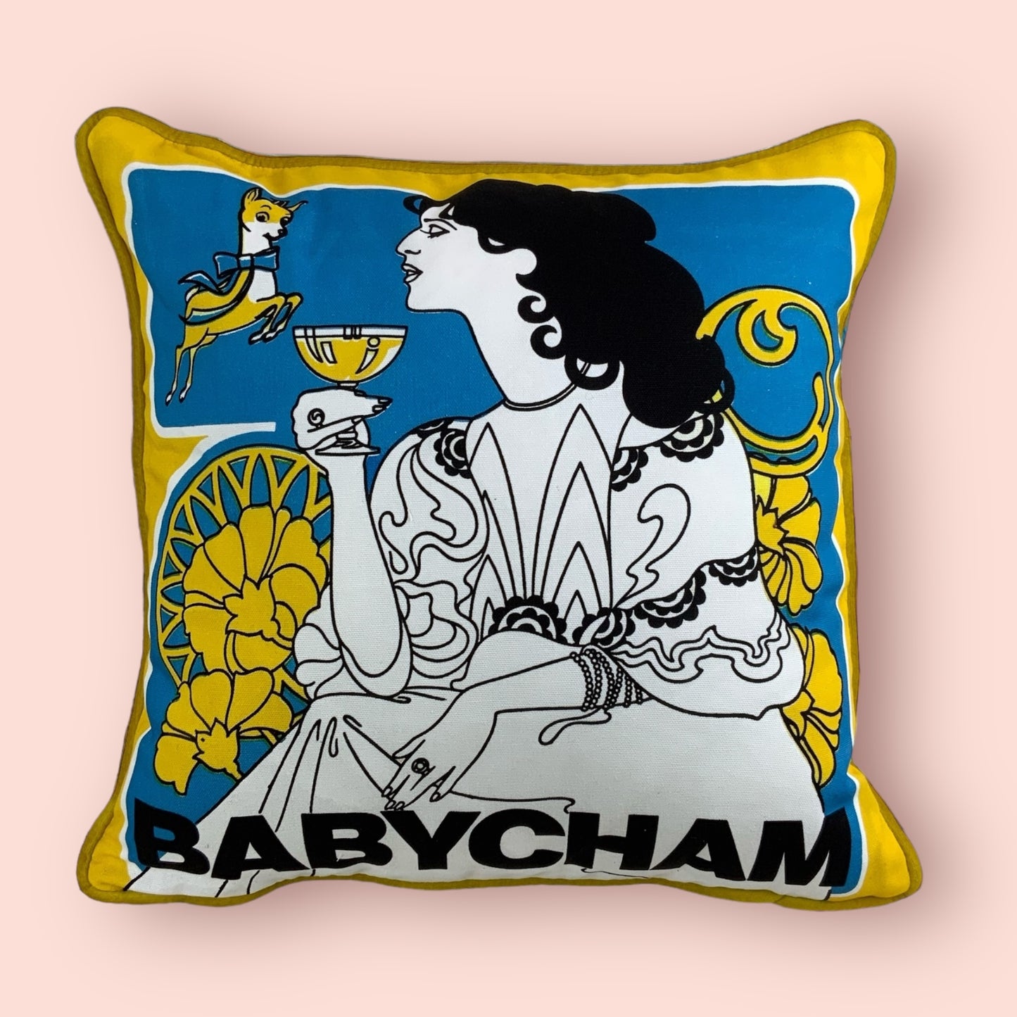 Babycham Cushion - Art Nouveau