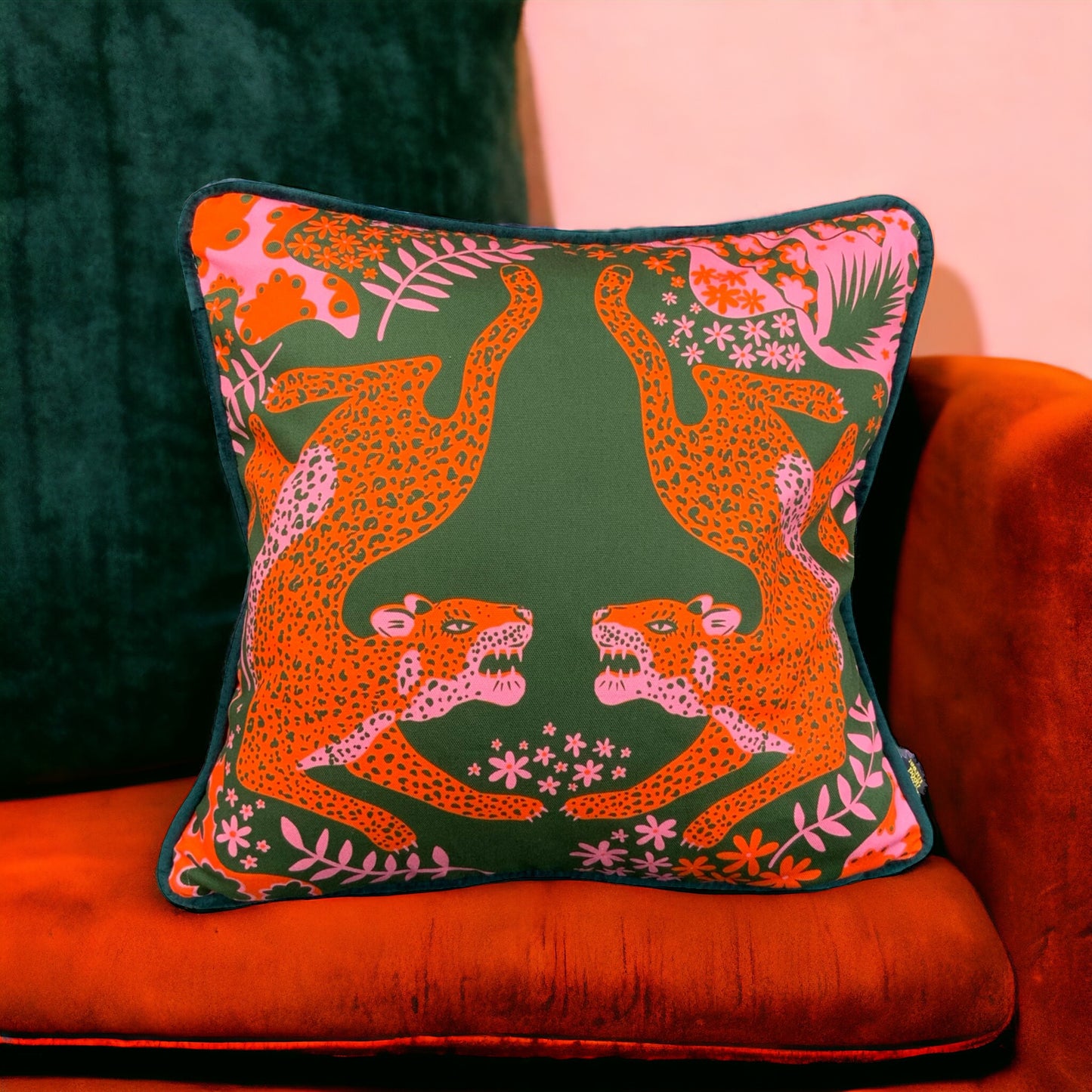 Green Leopards Cushion