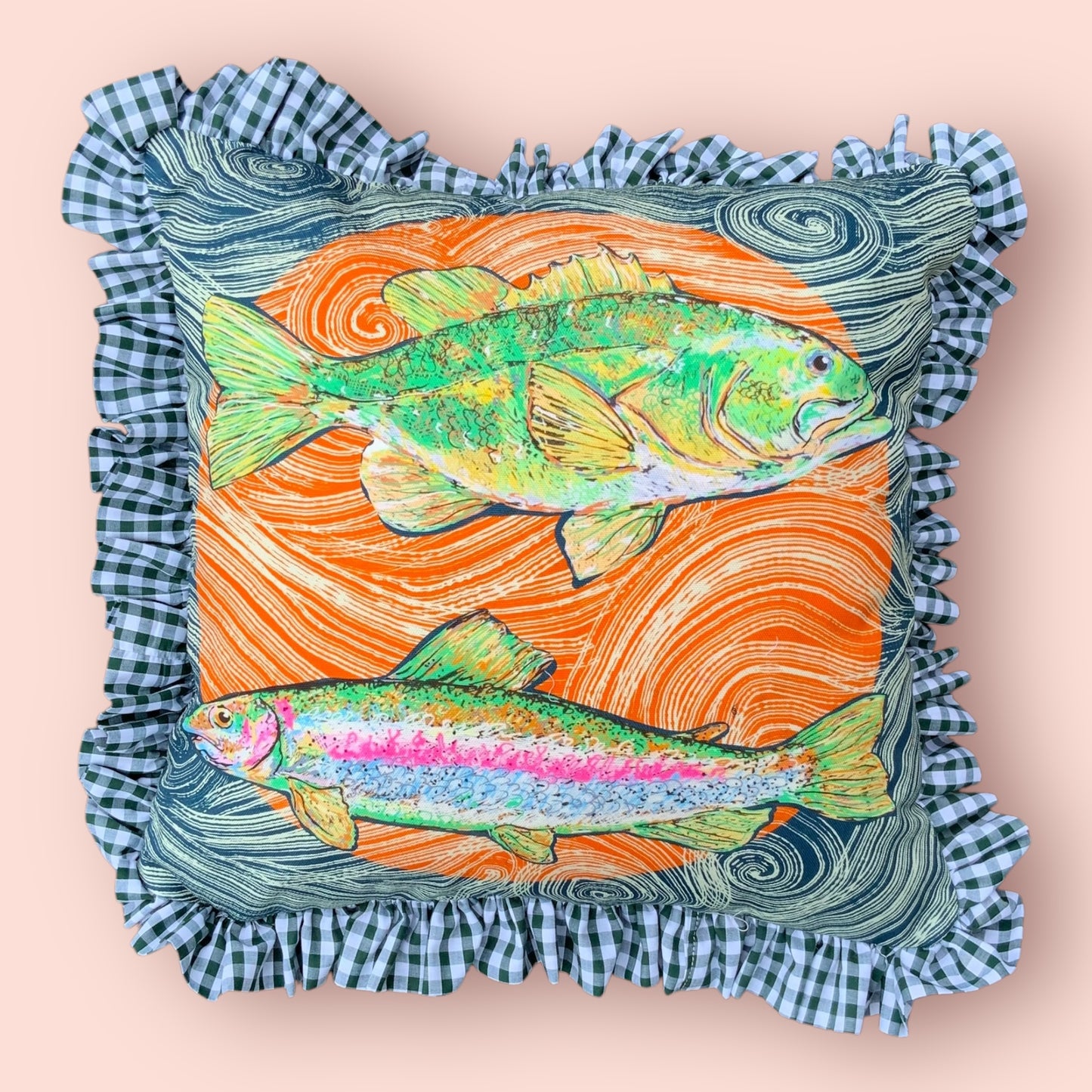 Sea Bass Ruffle Cushion