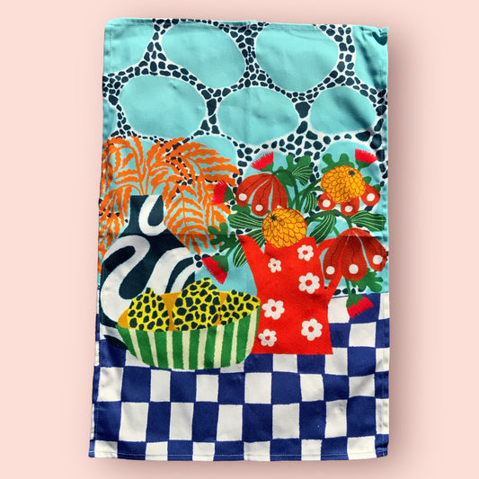 Flower Market Print Tea Towel
