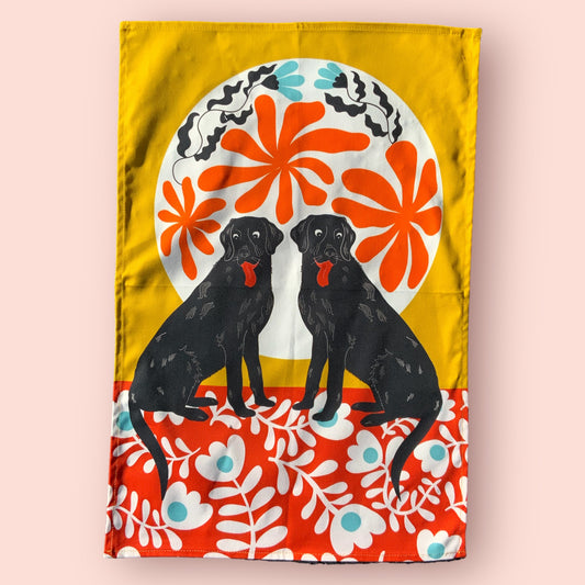 Labradors Print Tea Towel