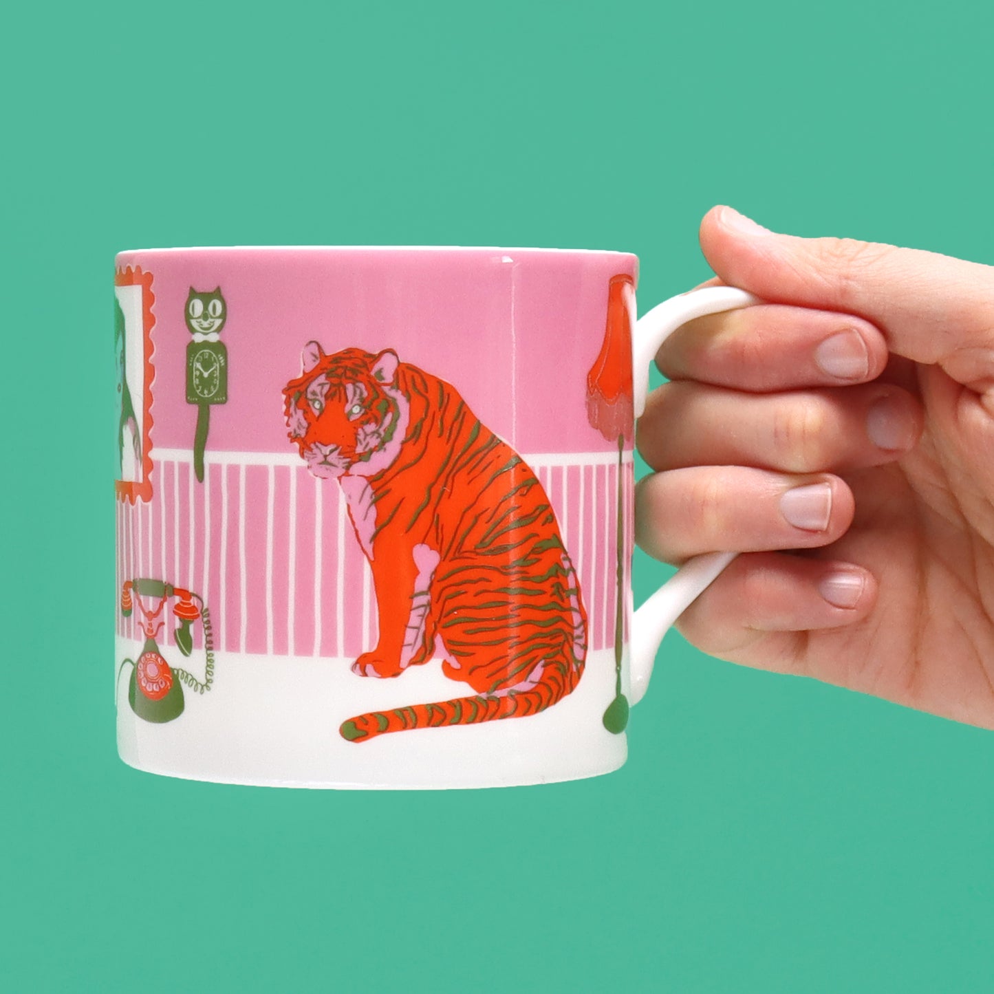 Tigers on the Telephone Fine Bone China Mug